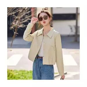 마킷4 여자 자켓 가죽 고급스런 쇼트 PU 재킷 가을 숄카라 JEN3