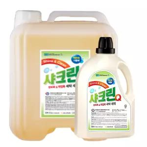 샤크린Q 고농축 세탁세제 18L 작업복 오일 얼룩 제거 업소용 대용량