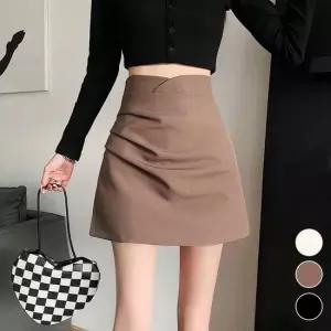 속바지 셔링 짧은 스커트 옆라인 편한 여성 옆라인 셔링 짧은 URK 캐주얼코디 하이웨스트