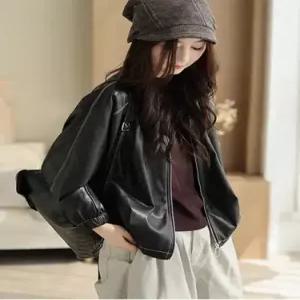 마킷3 캐주얼 여사친 자켓 가죽 고급스런 코트 라운드 스트링 자락 JEN1