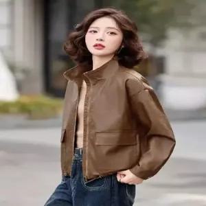 마킷3 여사친 레드 캐주얼 춘추 재킷 소프트 자켓 가죽 고급스런 코트 숏 JEN3