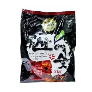 착화재 산에숯 2kg 캠핑숯 구이용숯 연료