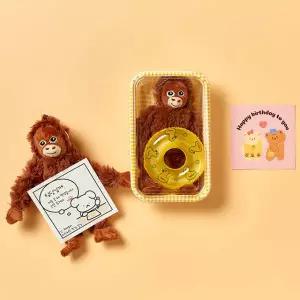 아트박스/알럽하우스 원숭이 오랑이 인형 키링+튜브+카드+체크박스