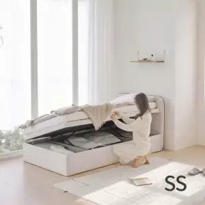 아씨방가구 라핀유 슬림 원룸 패브릭 리프트업 수납 침대 SS