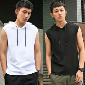 [모로엠] 남성 여름 후드 민소매 티셔츠 ON-TS5-QWFH30DL