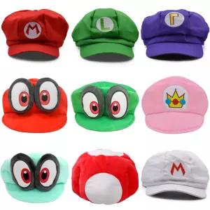 애니메이션 마리오 루이지 캐피 플러시 모자 카와이 공주 복숭아 Waluigi Wario 버섯 인형 Peluche 인형 모