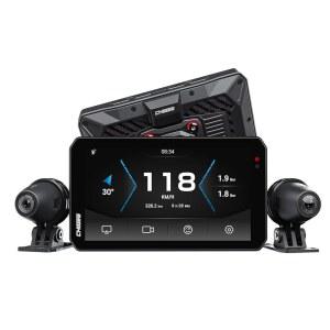 CHIGEE AIO5 EVO 1080p 카메라 시스템 주차 듀얼 12 7cm 5인치 컨트롤 오토바이 네비게이션 24시간 감지 안드로이드 GPS 방수 모드 IP69K 오토 무선 카플레이 대시캠 액션 사각지대