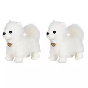 오로라월드 화이트 포메라니안 강아지 인형 S 2개 BNS