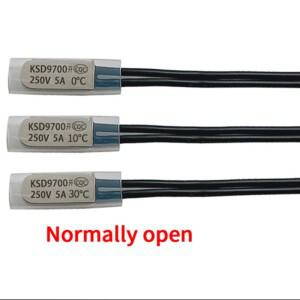 바이메탈 디스크 온도 스위치 NC/NO 5A250V 열 보호대 KSD9700 온도조절기 0C 5C 1 개 5 10 개