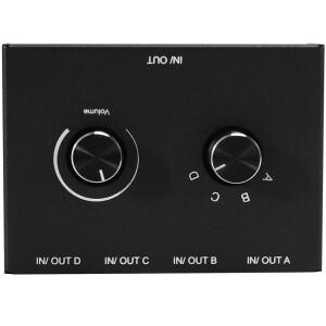 B63B-4 포트 오디오 스위치 3.5Mm 스테레오 AUX 선택기 4 입력 1출력/1입력 4출력 박스
