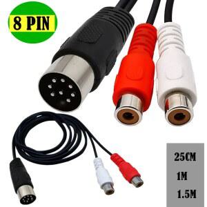 DIN 2RCA 케이블 8PIN 어댑터 5M 악기 RCA 플러그 오디오 장비