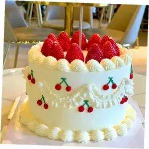 딸기 장식 케이크 모형 클레이 생일 웨딩 디저트 미니어쳐 소품