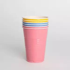 컬러컵 6개입 250ml 다회용 플라스틱컵 플라스틱컵 물컵 양치컵 일회용컵