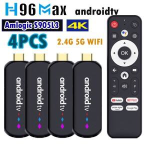 H96 Max Amlogic S905L3 안드로이드 TV 스틱 쿼드 코어 4K 비디오 와이파이 음성 어시스턴트 리모컨 2GB 16