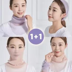 1+1 글리터 멀티 스카프 메쉬 마스크 여름 헤어밴드 겸용 머프