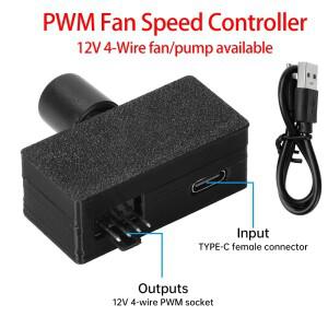 팬PWM 속도 컨트롤러 4Pin 거버너 USB to TYPE-C 전원 공급 장치 DIY 수냉 쿨러 고전력