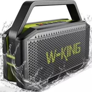 휴대용 블루투스 스피커 100W(피크) 딥 베이스 W-KING IPX6 방수 무선 60W 대형 패시브 라디에이터/40H/EQ/듀얼 페어링/TF/AUX 파티 BALCK-GREEN