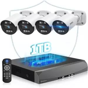 양방향 오디오 PoE 카메라 시스템 실외 4K 8CH NVR 장착된 5MP 유선 가정용 감시 비디오 DVR 키트