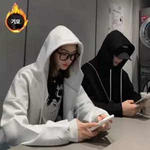 커플후드집업 기모안감 무지후드 오버핏자켓 IS-JK08 (13769961)