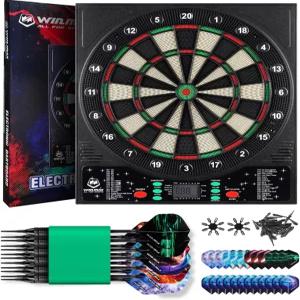 WIN.MAX 전자 다트 보드 소프트 팁 디지털 34 게임 355 변형 자동 채점 12 100 어댑터/배터리 홈 바 파티
