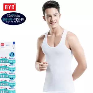 BYC땀냄새제거 데오니아가공 40수민소매조끼런닝5매 BYD7001