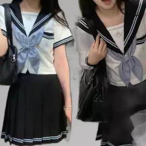 교복몰 스카이블루 두줄라인 벚꽃자수 마린 세라복