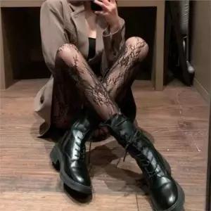 여성 스타킹 스타킹 데일리 망사 꽃무늬 가을 패턴 여성패턴스타킹