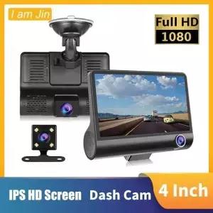 4 인치 블랙 박스 자동차 DVR Dashcam 대시 카메라 IPS HD 스크린 1080P 듀얼 비디오 전면 내부 뷰 캠