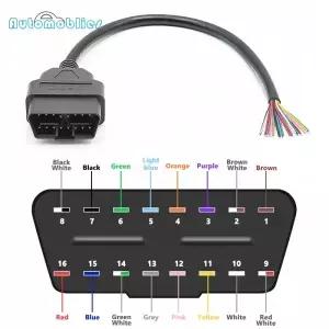 16핀 DIY 30cm OBD2 자동차 연장 케이블 풀 암수 진단 도구 스캐너 OBDII 연결
