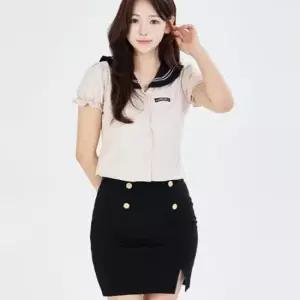핑크 두줄라인 레이스카라 여자 세라복 교복세트