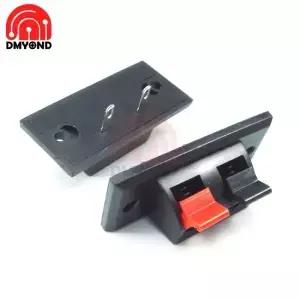 45x21mm 양방향 스피커 터미널 커넥터 스트립 블록 잭 스프링 하중 2 채널 핀 푸시 릴리스 홈
