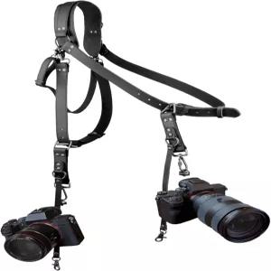 DSLR 1 또는 2용 4J LEDR 카메라 스트랩 듀얼 하네스 사진작가용 어깨 가죽