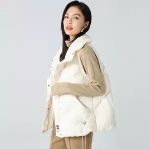 여성패딩조끼 화이트오리털 숏 패딩 조끼 심쿵해외구매