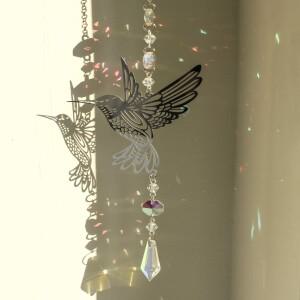 실버 컬러 버드 크리스탈 Suncatcher 걸이 장식 레인보우 메이커 룸 라이트 포수 Decors 미적 소녀 선워터