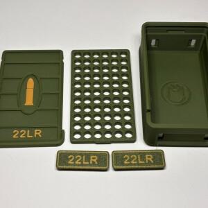 1PC 3D 프린팅 슬라이딩 커버 버전 .22LR 탄약 보관함 정리함 애호가용 데스크탑 수집 컬렉션 빈 상자일 뿐