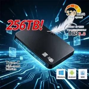 새로운 USB 3.0 외장 하드 드라이브 케이스 SSD 256TB용 스토리지 HDD 박스 케이블 포함 ABS 소재 고속