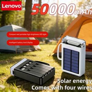 레노버호환 50000mAh 태양광 컴팩트 휴대용 LED 라이트 모바일 파워뱅크 내장 케이블 및 아이폰호환용