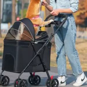 강아지 빅사이즈 유모차 1P 대형견 180도 오픈 병원