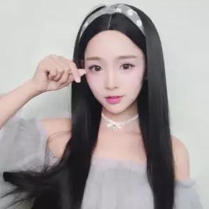 긴머리 자연스러운 연출 통가발 생머리 스타일 단발가발 여자가발 모자가발 (W5A8A68)