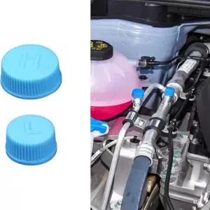 자동차 에어컨용 2PCS 블루 교체 밸브 캡 냉매 누수 방지 R134a AC 고압 및 저압 포트 자동 A/C 시스템