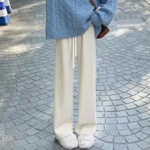 [하프클럽/]겨울 기모 와이드 팬츠 코듀로이 밴딩 추리닝 바지