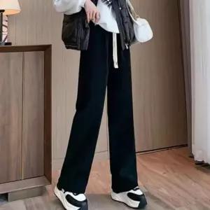 [하프클럽/]여성 겨울 기모 와이드 팬츠 루즈핏 밴딩 바지 3컬러