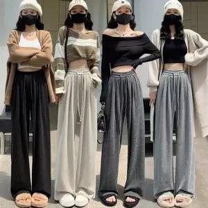 [하프클럽/]소프트 베이직 겉기모 밴딩 와이드 팬츠
