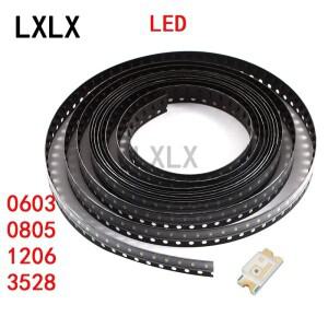 1000PCS 발광 다이오드 0402 0603 0805 1206 3528 SMD LED 밝은 노란색 빨간색 녹색 파란색 흰색