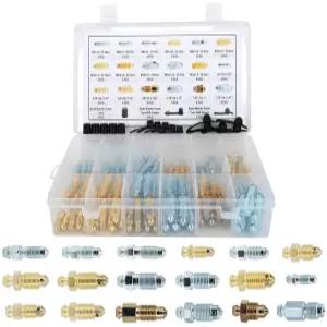 Dsnaduo 90 PCS 18형 브레이크 캘 및 휠 실린더 블리더 스크류 밸브 나사 15개 포함 더스트 캡 표준 SAE