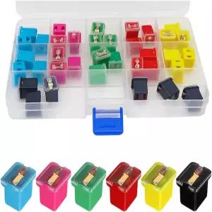 FALVFUN 36PCS J케이스 자동차 퓨즈 구색 키트 차량용 로우 프로파일 박스 모양 카트리지 20A 30A 40A 50A