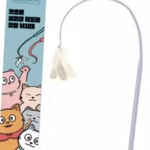 펫츠몬 고양이장난감 실리콘 쥐꼬리 깃털 낚시대 (블루)