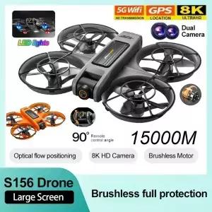 새로운 S156 쿼드콥터 항공기 드론 8K 가용 카메라 5G WIFI FPV 4.5인치 대형 화면 리모컨 RC 남자