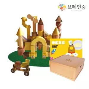 두뇌발달 유아학습교구 우드파파 기어블럭 120 활동북 세트 상상력발달