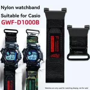 Casio G-SHOCK 6th Frogman 3445 GWF-D1000B 나일론 캔버스 시계 밴드 수정된 남성용 스포츠 손목 밴드용